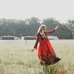 Free people red maxi dress